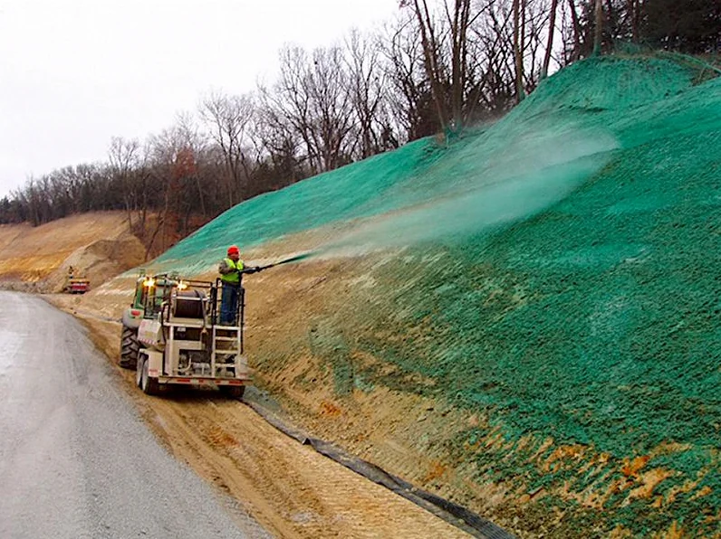 Hydroseeding professional at work in Huntsville, AL